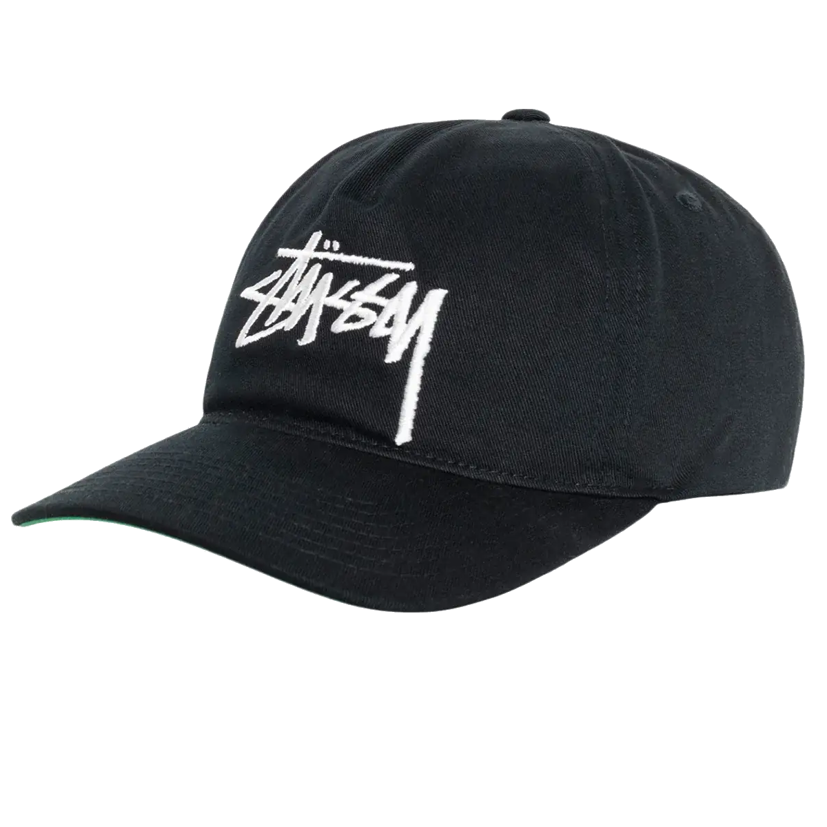 Stussy Mid-Depth Big Stock Snapback - Shadow Black