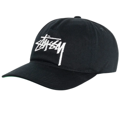 Stussy Mid-Depth Big Stock Snapback - Shadow Black