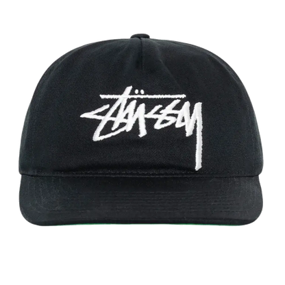 Stussy Mid-Depth Big Stock Snapback - Shadow Black