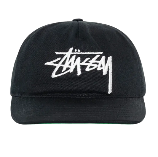 Stussy Mid-Depth Big Stock Snapback - Shadow Black