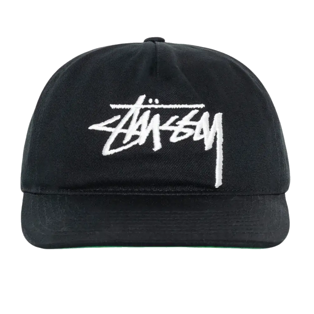 Stussy Mid-Depth Big Stock Snapback - Shadow Black