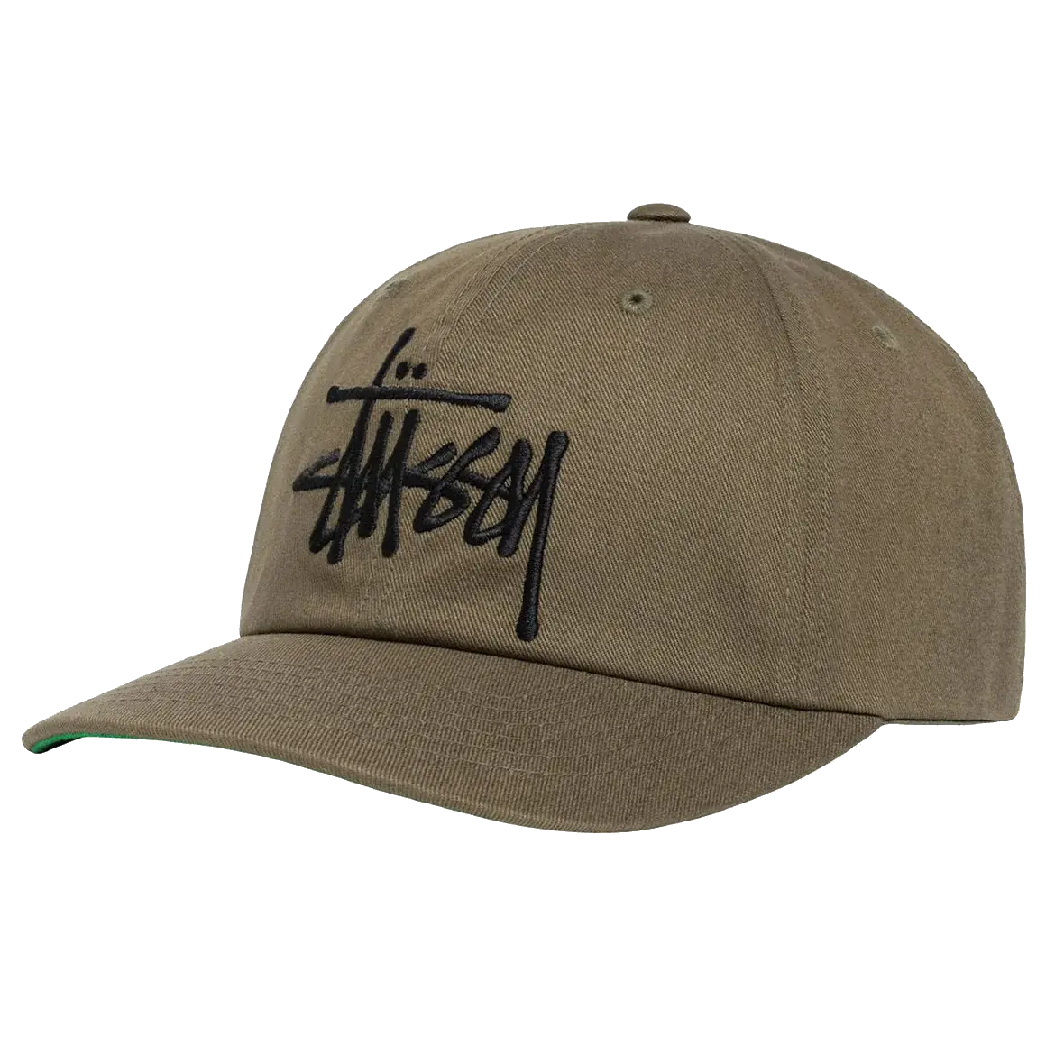 Stussy Mid-Depth Big Stock Snapback - Army Green