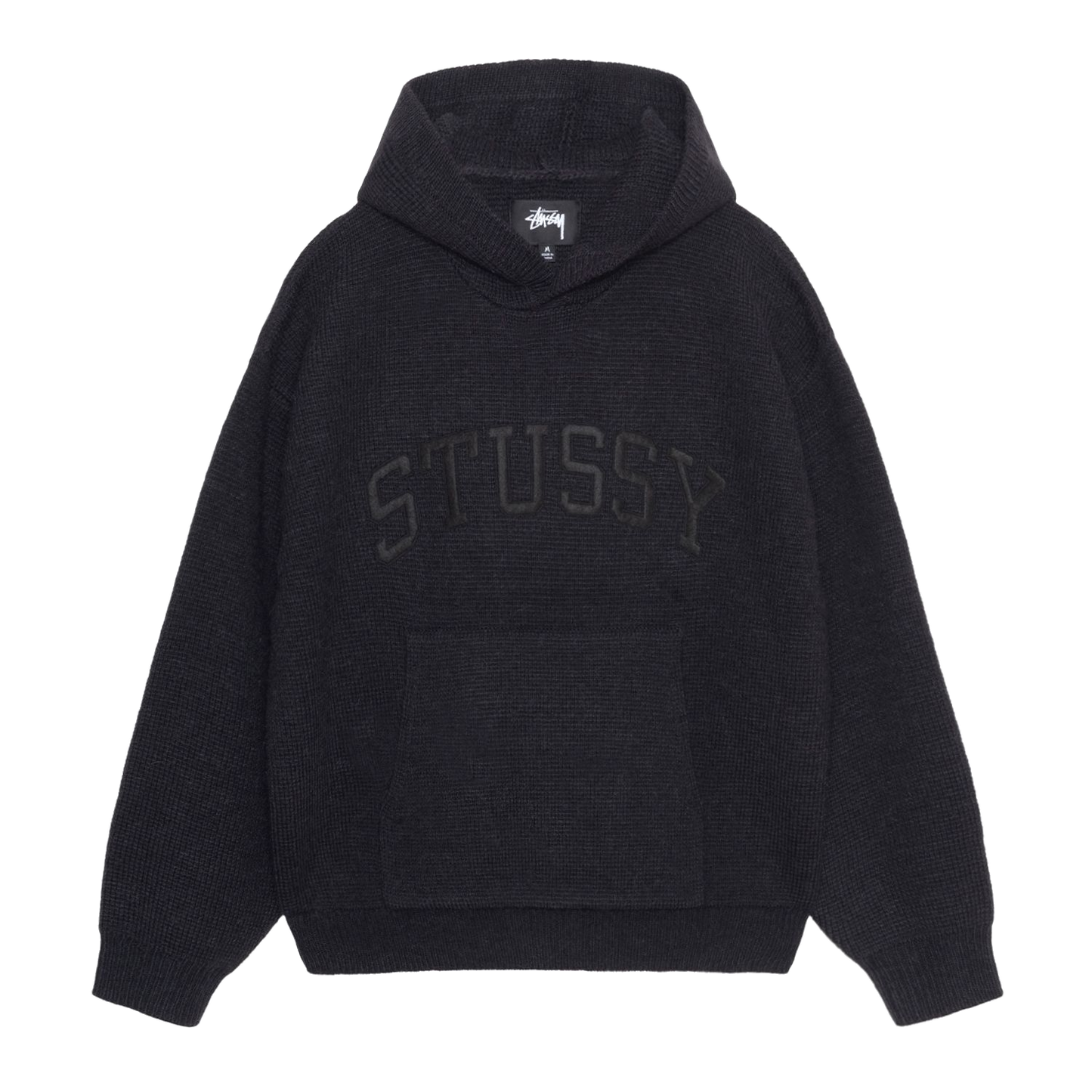 Stussy Felt Patch Knit Hoodie - Black