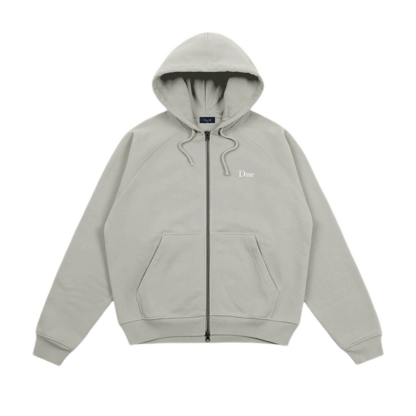 Dime Classic Small Logo Zip Hoodie - Iron