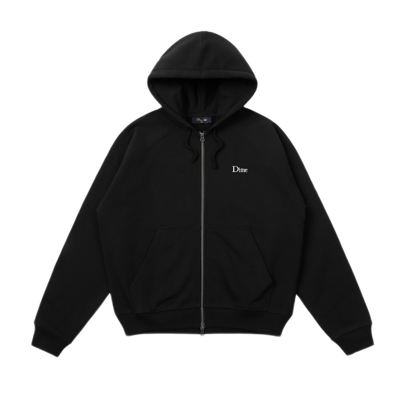 Dime Classic Small Logo Zip Hoodie - Black