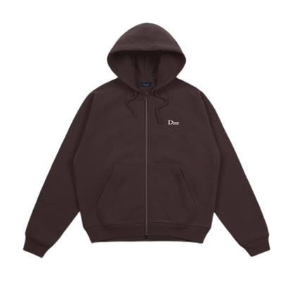 Dime Classic Small Logo Zip Hoodie - Dark Brown