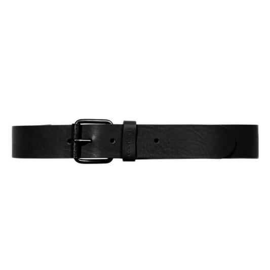 Carhartt WIP Leather Script Belt - Black/Black