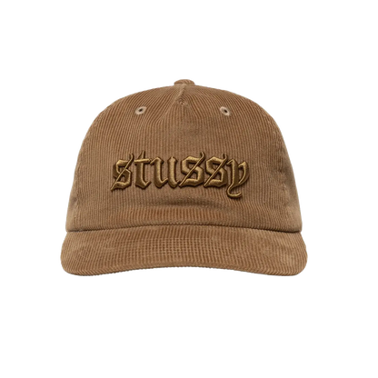 Stussy Corduroy Old English Snapback - Camel