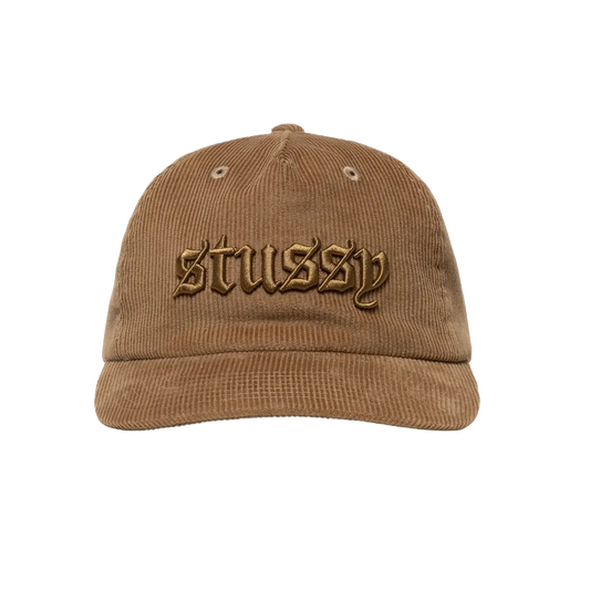 Stussy Corduroy Old English Snapback - Camel