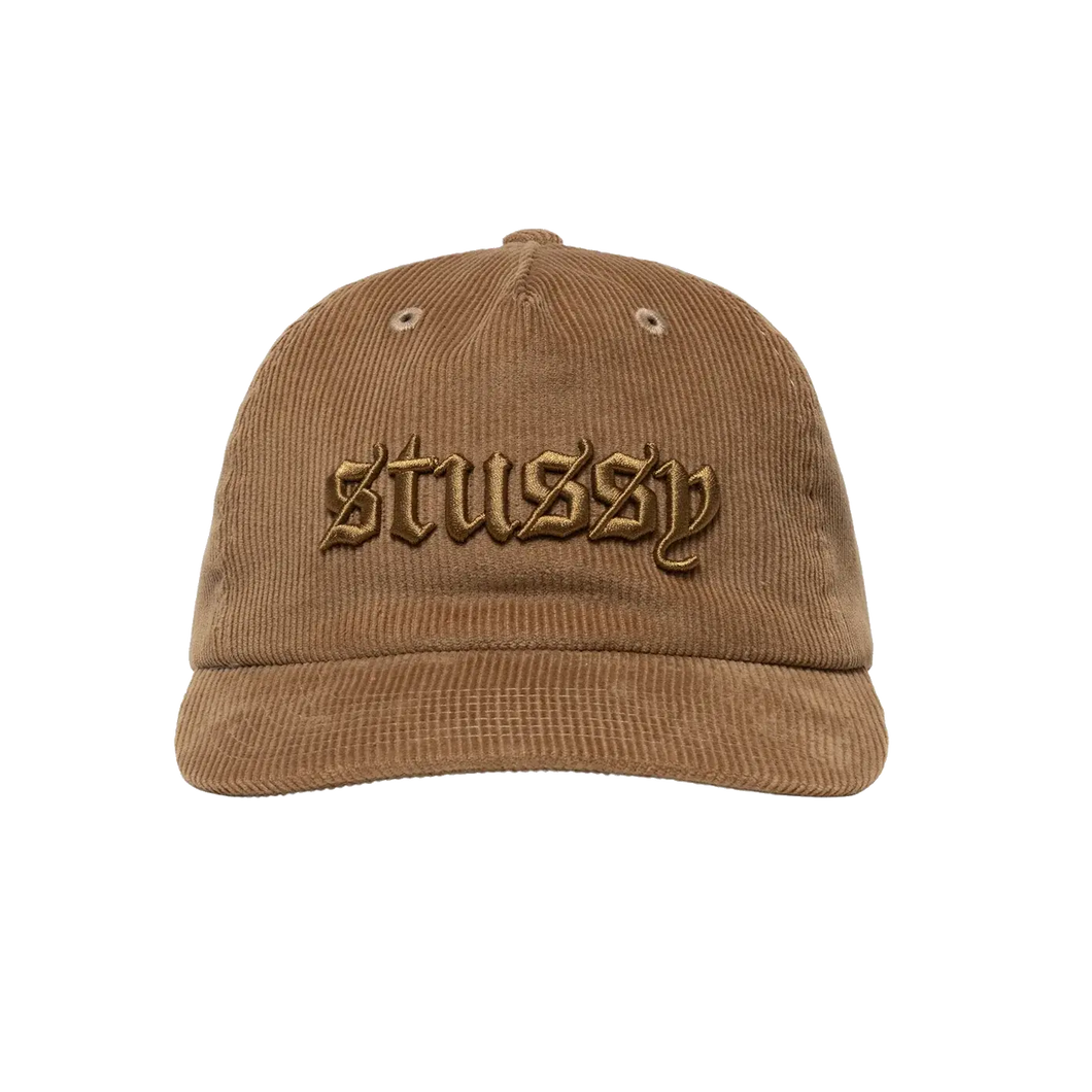 Stussy Corduroy Old English Snapback - Camel