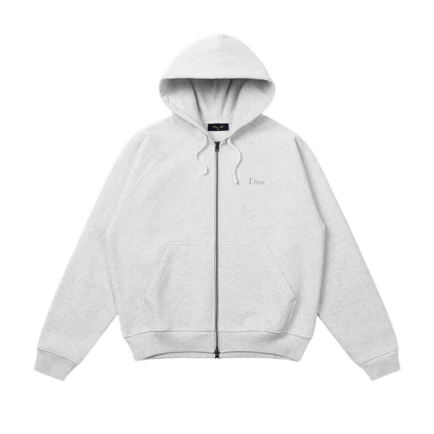 Dime Classic Small Logo Zip Hoodie - Ash