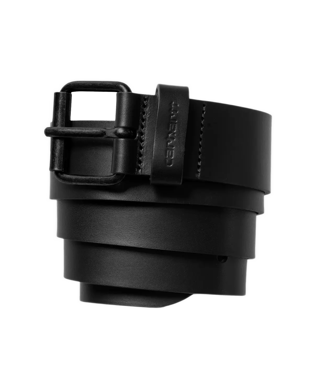Carhartt WIP Leather Script Belt - Black/Black