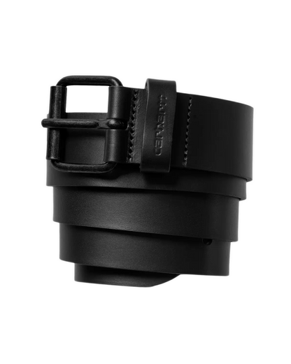 Carhartt WIP Leather Script Belt - Black/Black