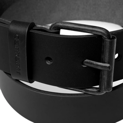 Carhartt WIP Leather Script Belt - Black/Black