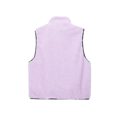 Stussy Sherpa Reversible Vest - Lavender