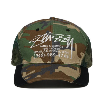 Stussy Lp Service Mesh Strapback Cap - Camo