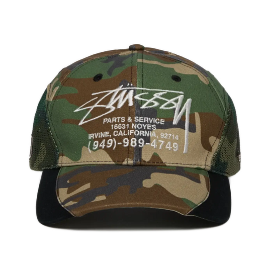 Stussy Lp Service Mesh Strapback Cap - Camo