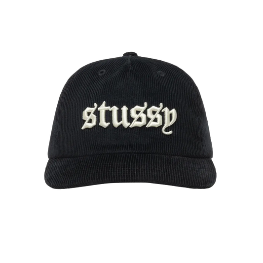 Stussy Corduroy Old English Snapback - Black