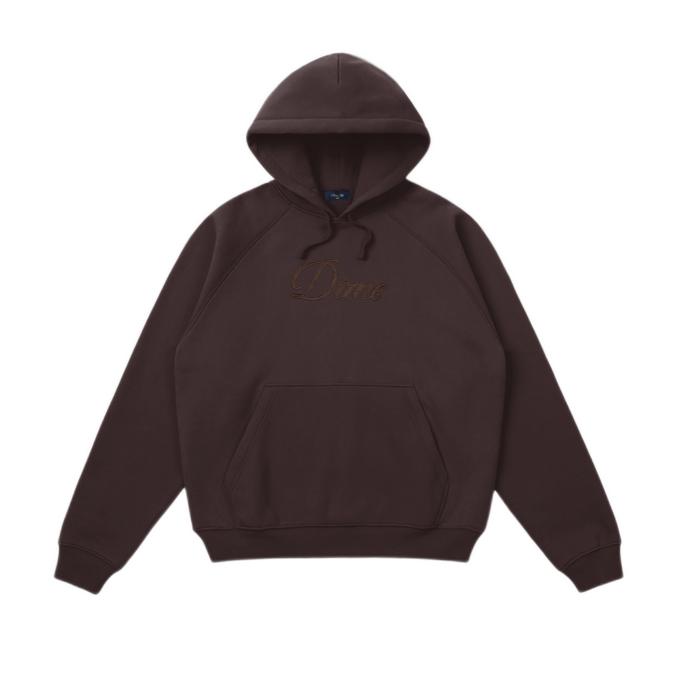 Dime Cursive Hoodie - Dark Brown