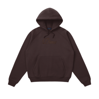 Dime Cursive Hoodie - Dark Brown