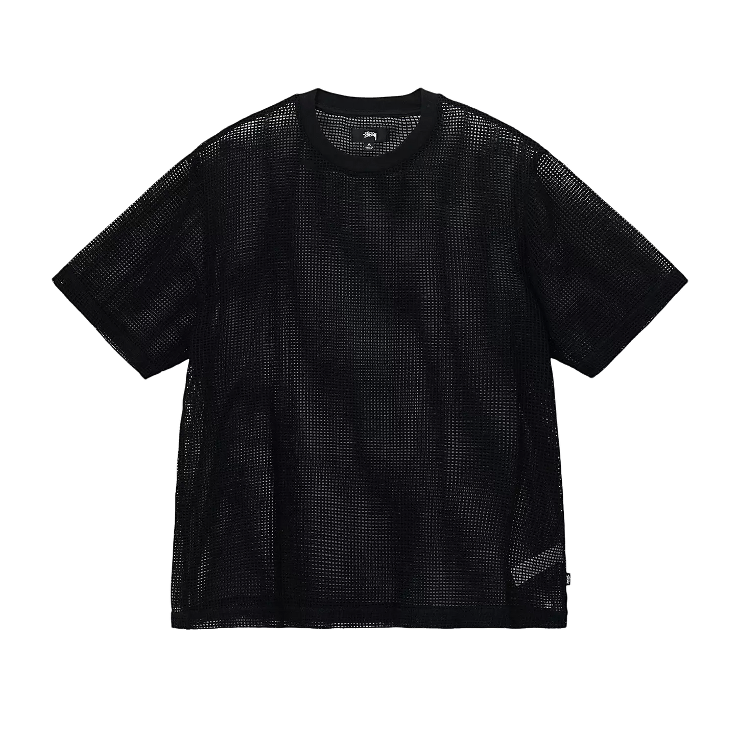 Stussy Cotton Mesh Crew Tee - Black