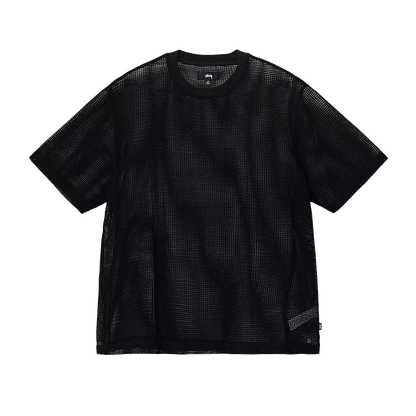 Stussy Cotton Mesh Crew Tee - Black