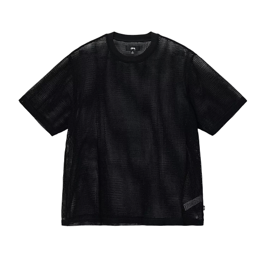 Stussy Cotton Mesh Crew Tee - Black