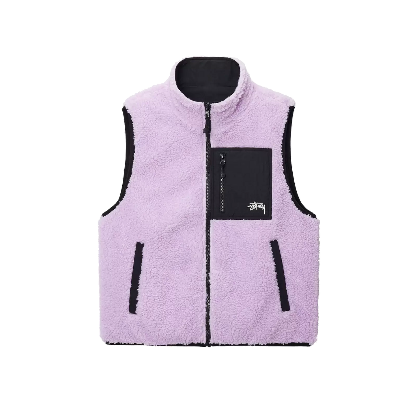 Stussy Sherpa Reversible Vest - Lavender