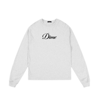 Dime Cursive Longsleeve Tee - Ash
