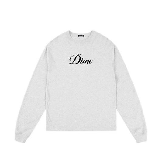Dime Cursive Longsleeve Tee - Ash