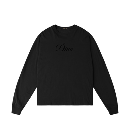 Dime Cursive Longsleeve Tee - Black