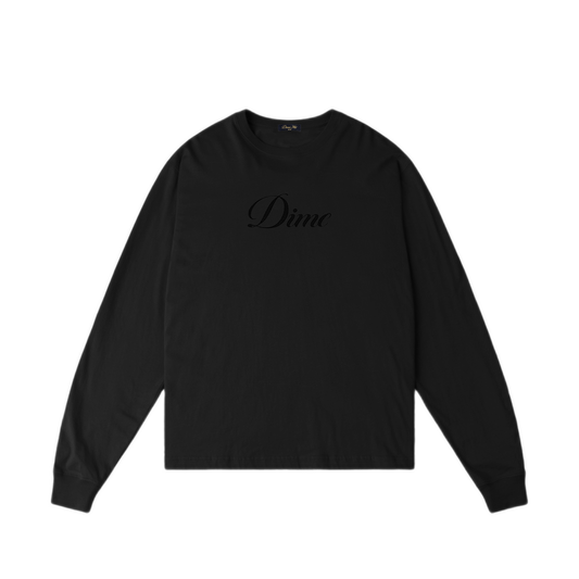 Dime Cursive Longsleeve Tee - Black