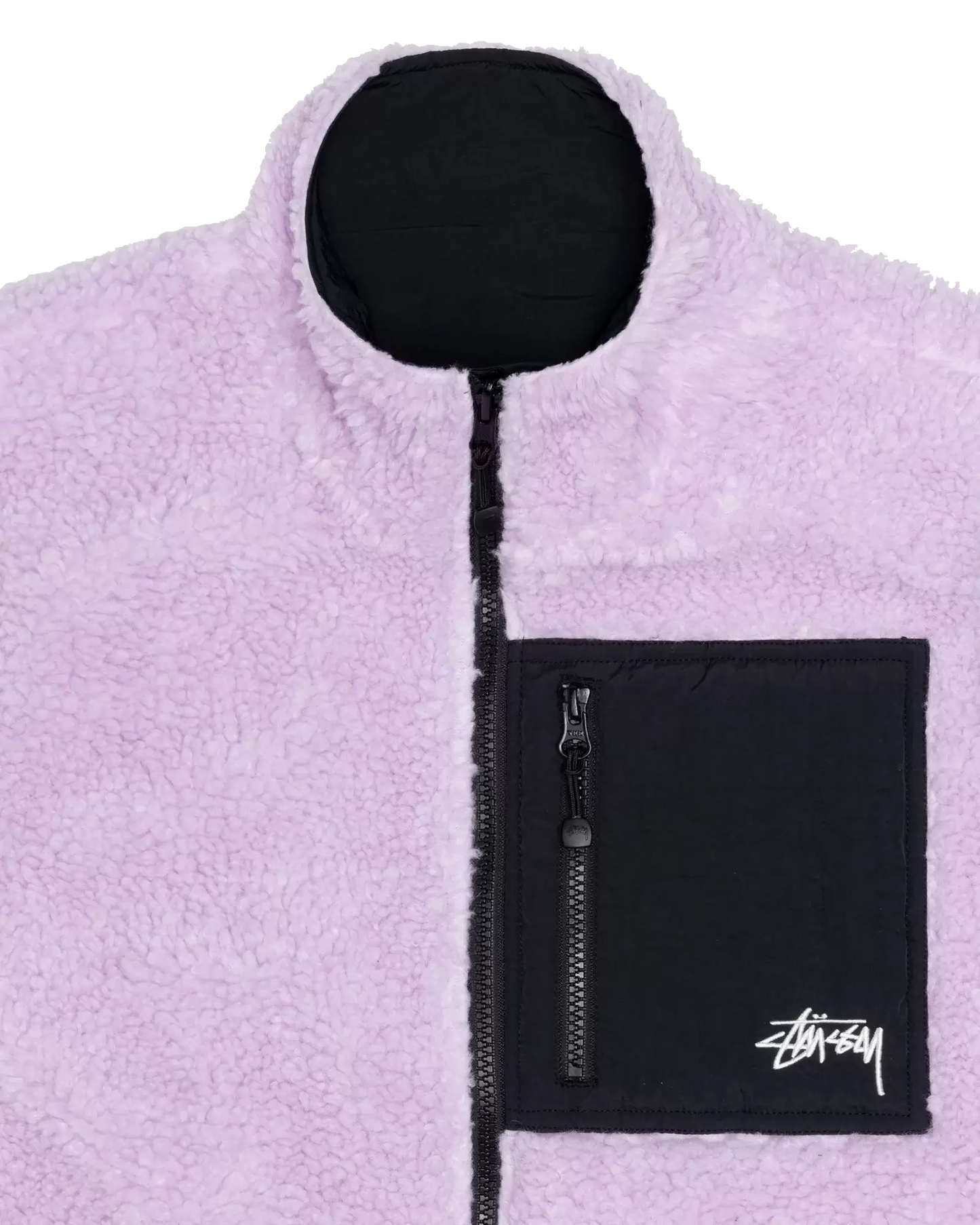 Stussy Sherpa Reversible Vest - Lavender