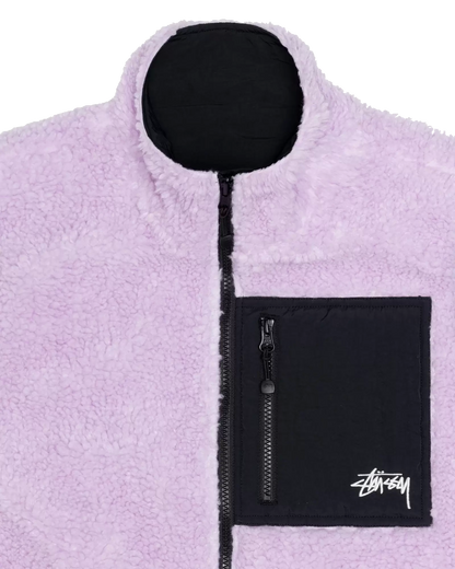 Stussy Sherpa Reversible Vest - Lavender