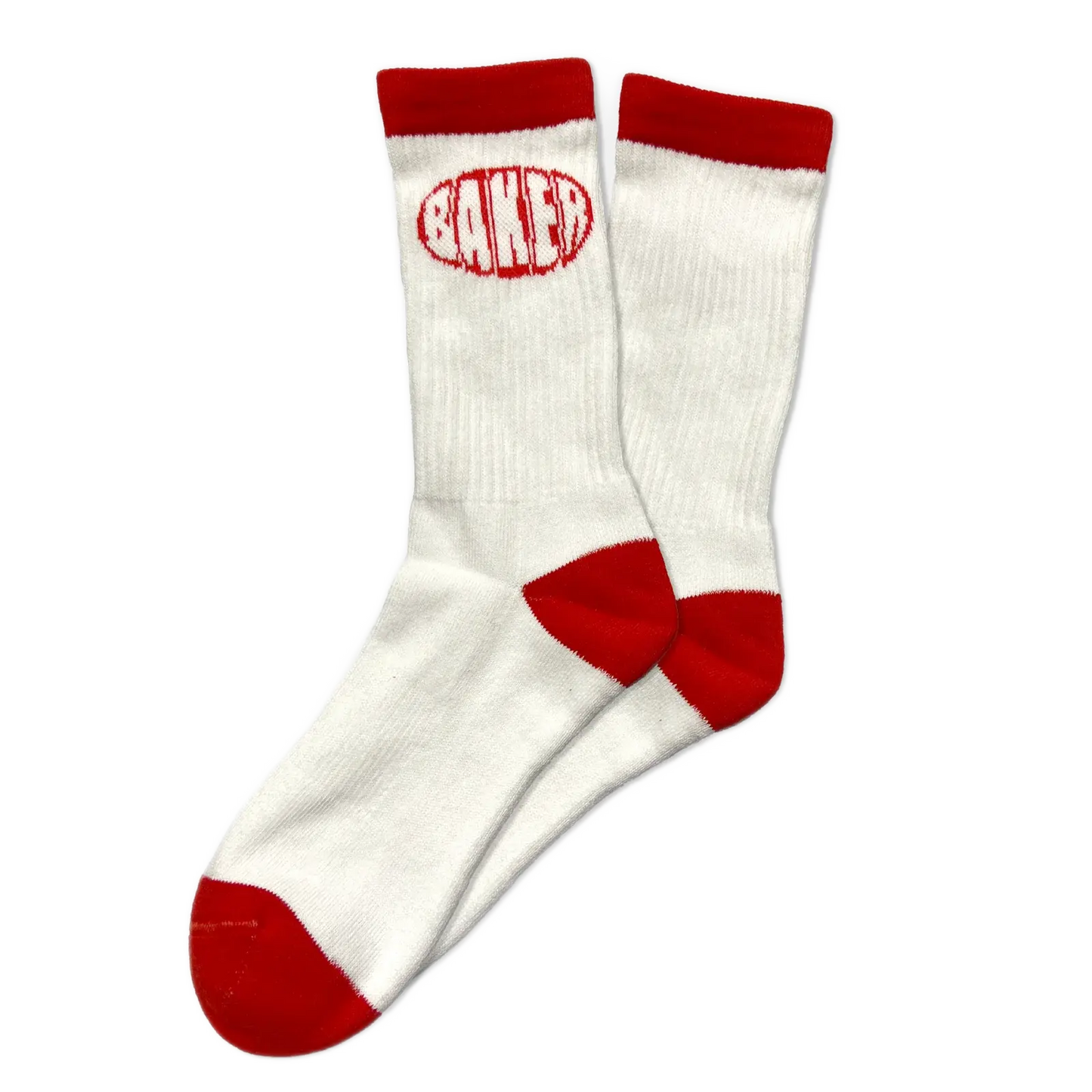 Baker Oval Socks - White/Red