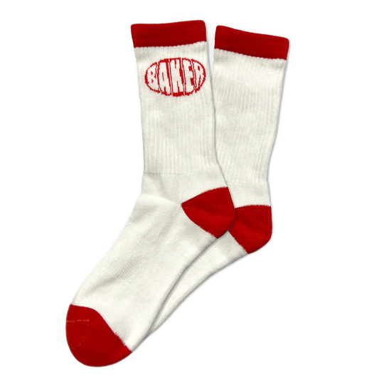 Baker Oval Socks - White/Red