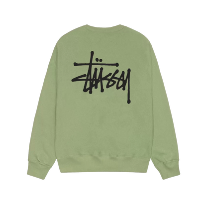 Stussy Basic Crewneck - Moss