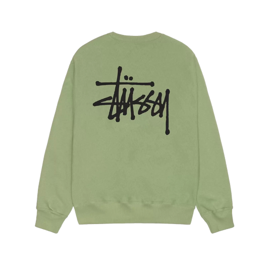 Stussy Basic Crewneck - Moss