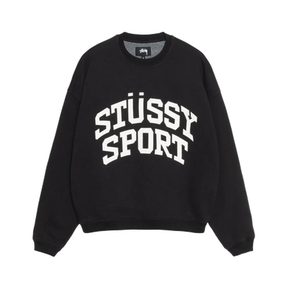 Stussy Big Crackle Sport Crewneck - Washed Black