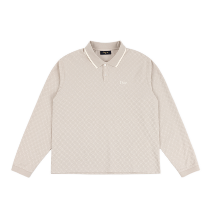Dime Jacquard Longsleeve Polo - Beige