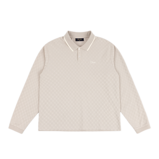 Dime Jacquard Longsleeve Polo - Beige