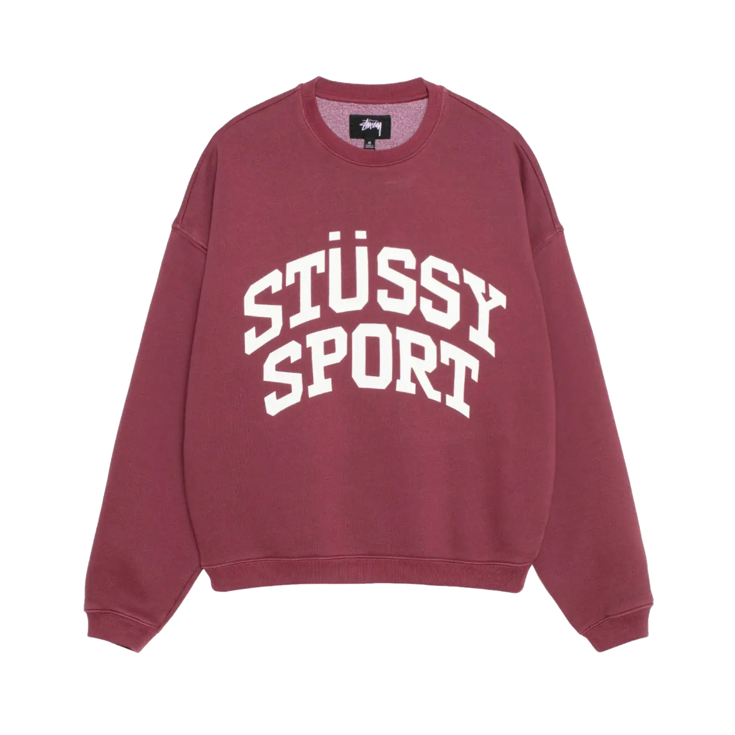 Stussy Big Crackle Sport Crewneck - Burgundy