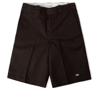 Dickies Loose Fit Flat Front Work Shorts - Dark Brown