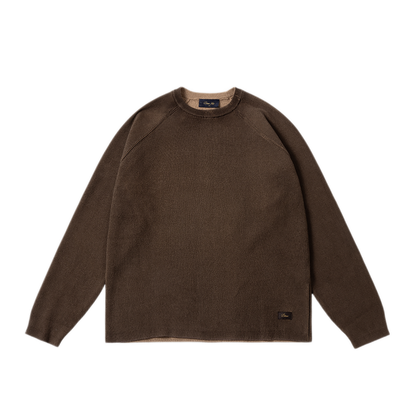 Dime Printed Rib Sweater - Brown/Tan