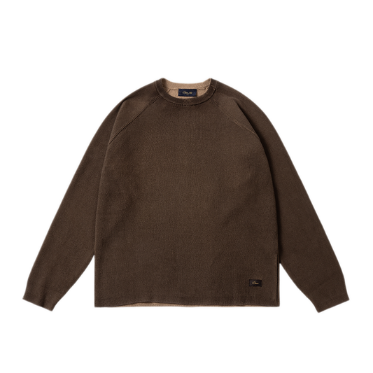 Dime Printed Rib Sweater - Brown/Tan