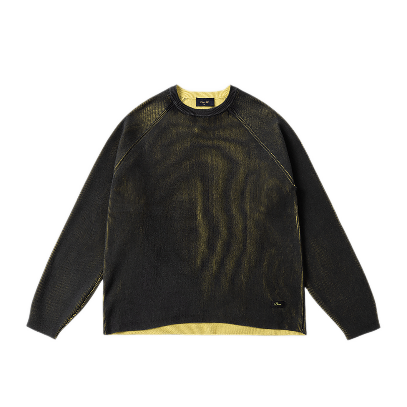 Dime Printed Rib Sweater - Black/Yellow