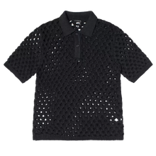 Load image into Gallery viewer, Stussy Big Mesh Polo Sweater - Black