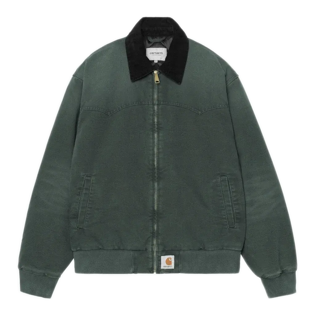 Carhartt WIP OG Santa Fe Jacket - Raven Green/Black (Stone Canvas)