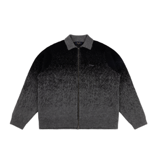 Dime Mohair Double Zip Knit - Black/Charcoal