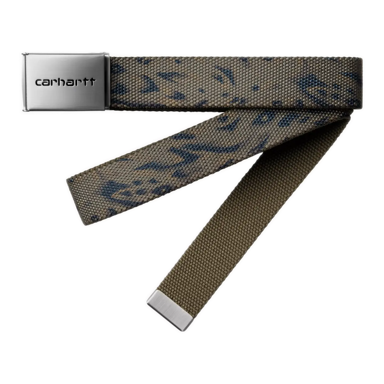 Carhartt WIP Clip Belt Chrome - Cypress Duck Feather Print